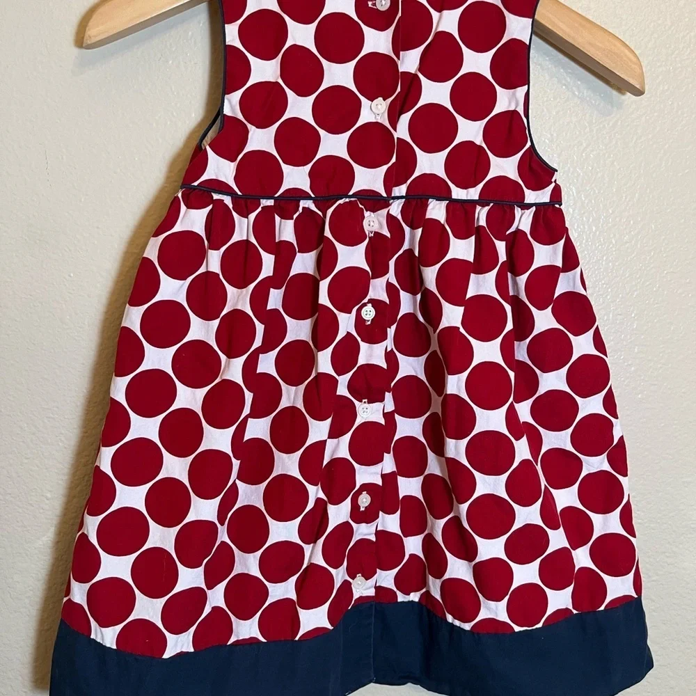 Threads Red Polka Dot Lined Cotton Dress